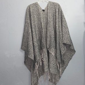 Soft Fringed Wrap Poncho One Size